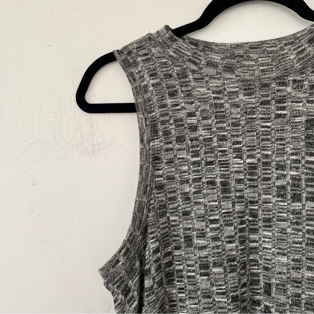 Maeve Anthropologie Emerson Swing Dress Gray Space Dye Knit Pockets Mock Neck S - Picture 8 of 14